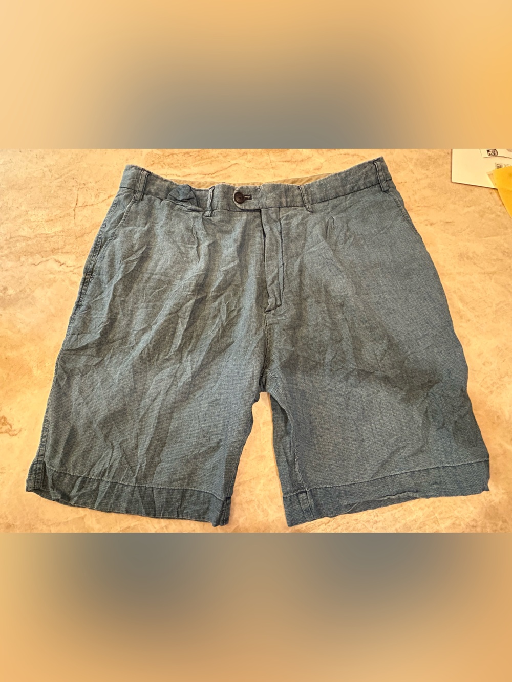 Mirto 1956 Linen Cotton Shorts Size 48 EU Blue Made in Spain Luxury Resort